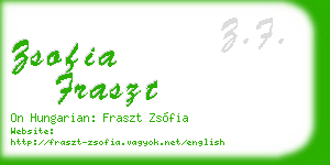 zsofia fraszt business card